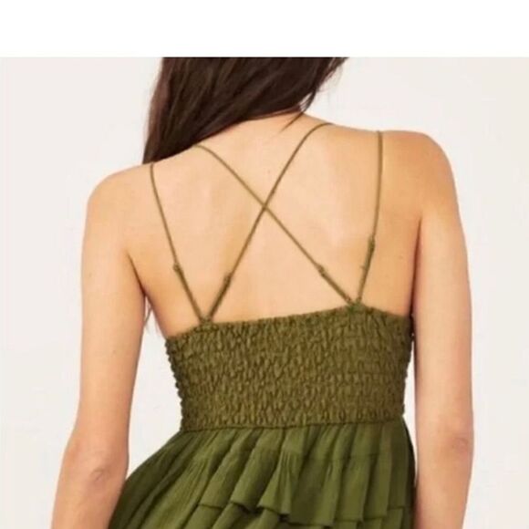 NWT FREE PEOPLE Adella Cami in Olive Sparrow, size Small - Picture 5 of 7